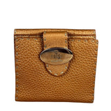 Fendi Bronze Bi-Fold Pebbled Leather Wallet