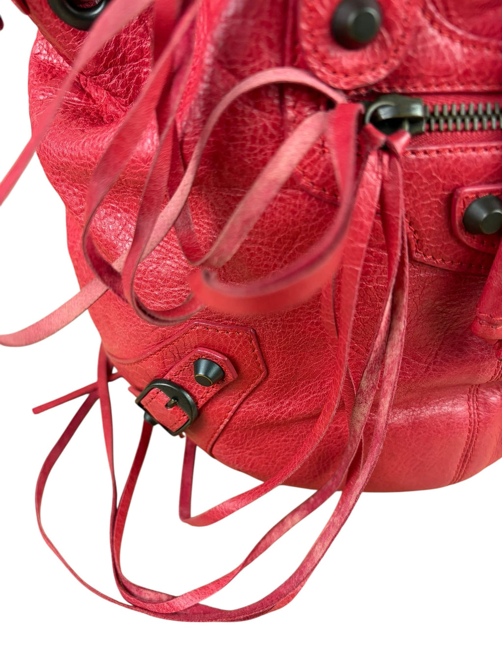Balenciaga Fuchsia Pink Pompon Bucket Two-Way Bag