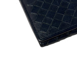 Bottega Veneta Navy Intrecciato Bi-Fold Flap Long Wallet