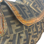 Fendi Zucca Brown Monogram Canvas FF Chef Shoulder Bag