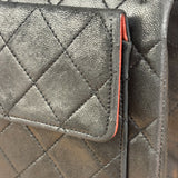 Chanel Black Quilted Leather Full Flap Chain Bag 1986