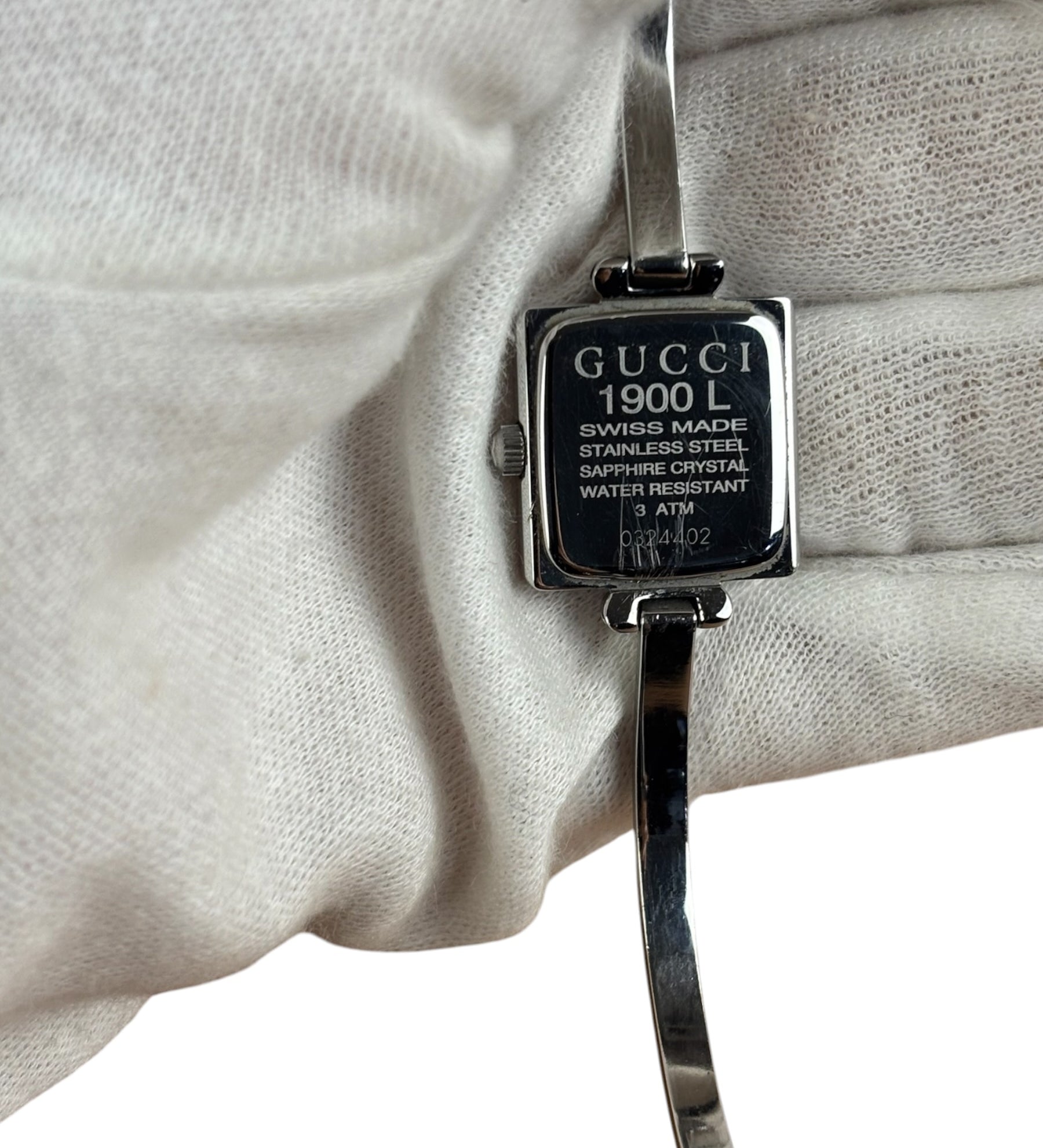 Gucci Vintage Ice Blue Dial Square Bangle Watch