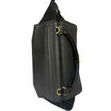 Celine Black Suede/Crocodile Embossed Leather Trapeze Two-Way Bag