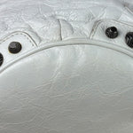 Balenciaga White Leather Le Cagole Bucket Shoulder Bag