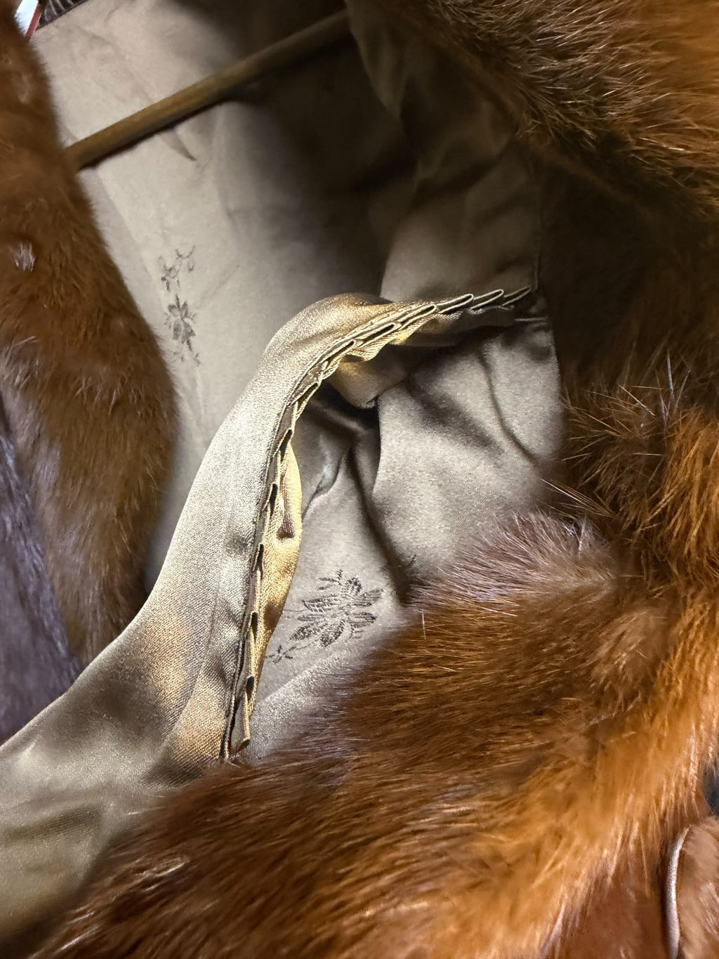 Vintage Brown Mink Big Pockets Coat