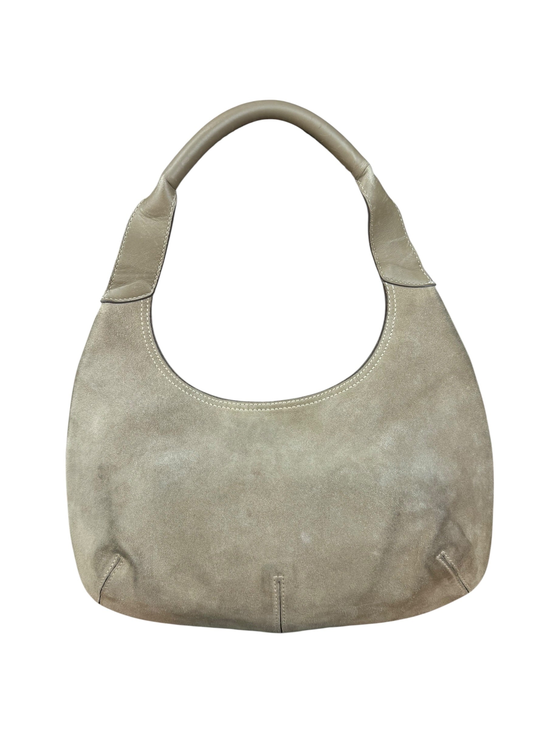 Ferragamo Vintage Beige Suede Hobo Shoulder Bag
