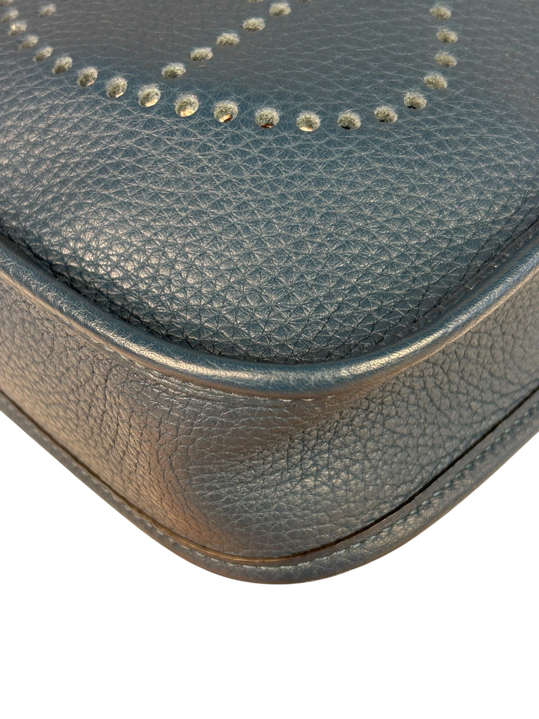Hermes Blue Pale Clemence Leather Evelyn TPM III Crossbody