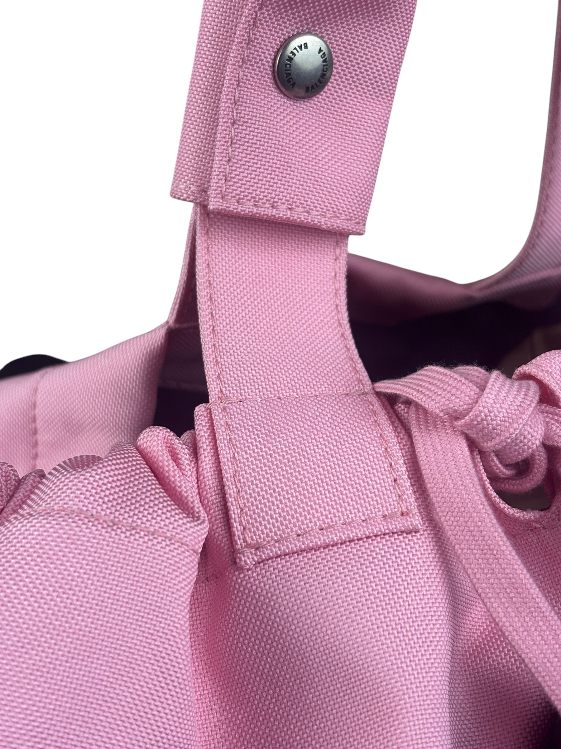Balenciaga Pink/Black 24/7 Layered Mesh Tote Bag