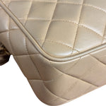 Chanel Tan Brown Quilted Leather Flap Chain Camera Bag