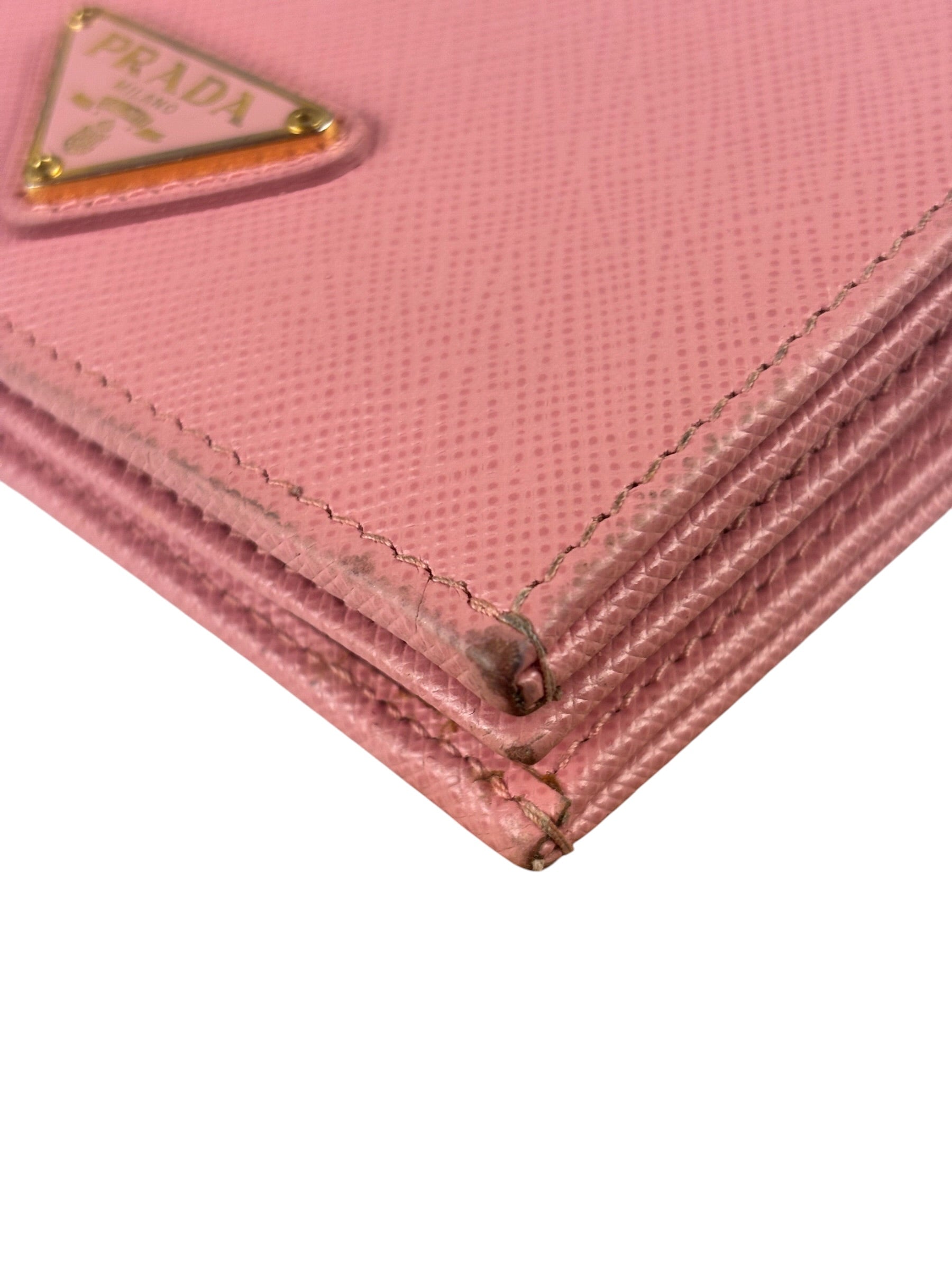 Prada Pink Saffiano Leather Wallet