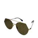 Fendi Gold-Toned Eyeline Aviator Sunglasses FF0494/S