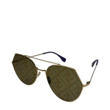Fendi Gold-Toned Eyeline Aviator Sunglasses FF0494/S