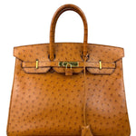 Hermes Birkin 35 Ostrich Leather Handbag Gold Hardware