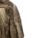 Vintage Mottled Brown Rabbit Fur Coat