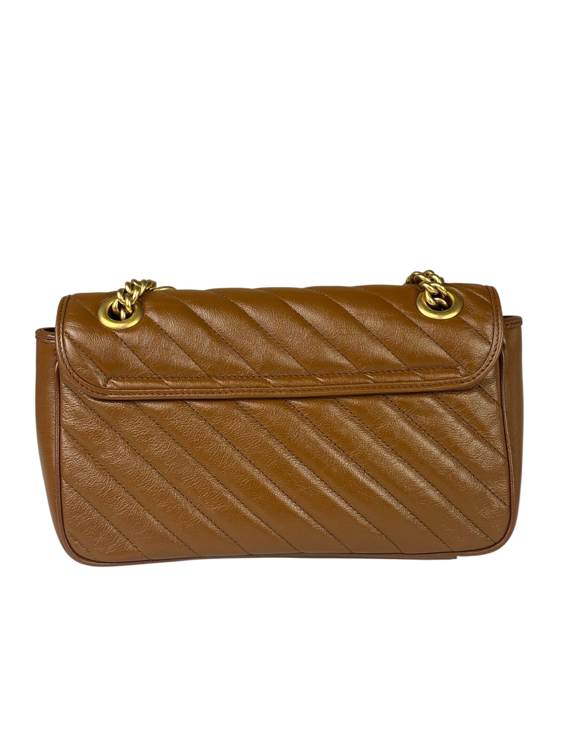 Gucci Brown Leather Marmont Shoulder Bag