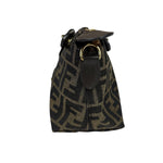 Fendi Brown Leather Trim Zucca By The Way Soft Mini Crossbody