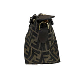 Fendi Brown Leather Trim Zucca By The Way Soft Mini Crossbody
