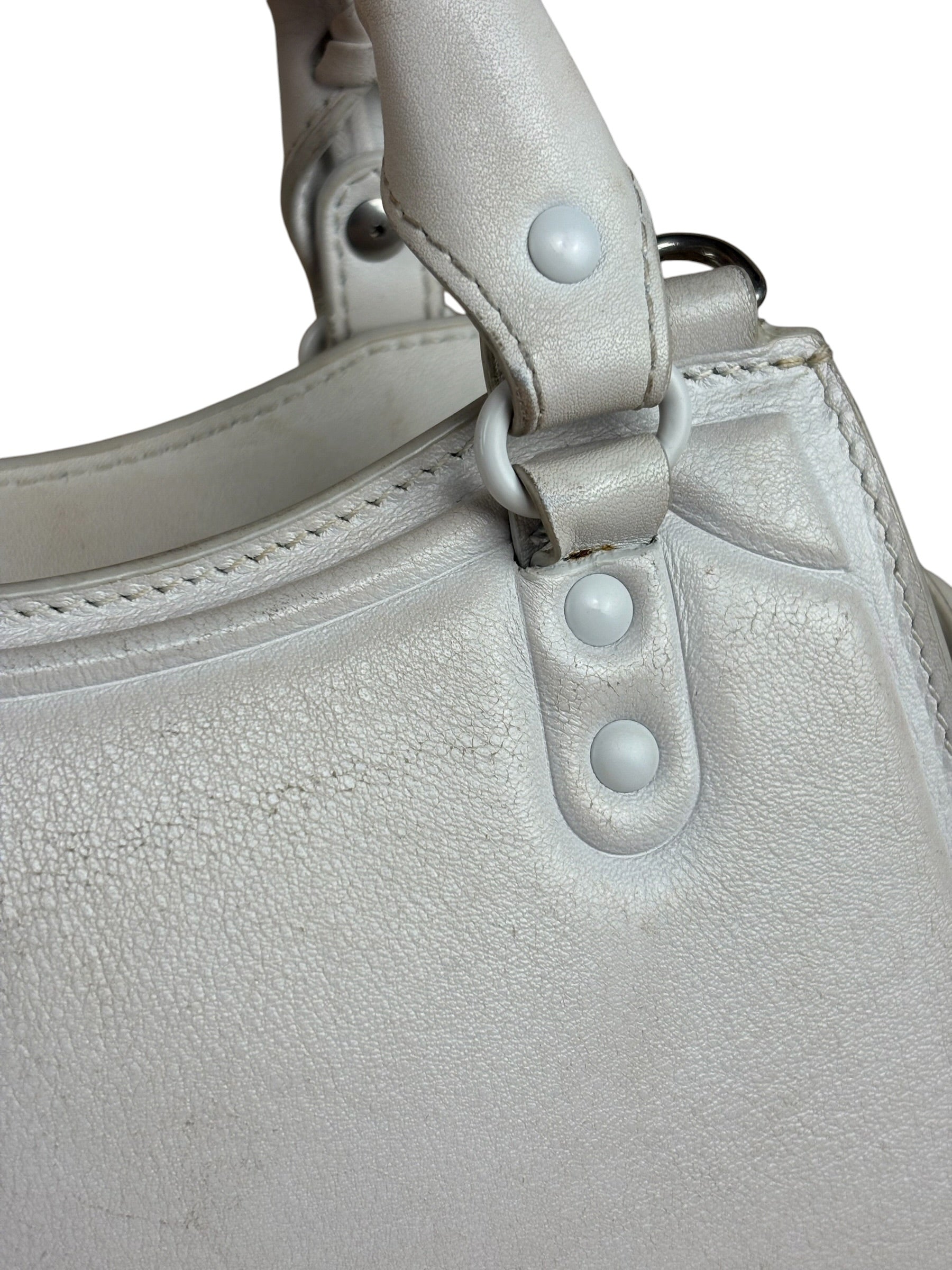 Balenciaga White Leather Neo Classic Le City Two-Way Bag
