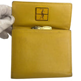 Yves Saint Laurent Yellow Leather Square Compact Wallet
