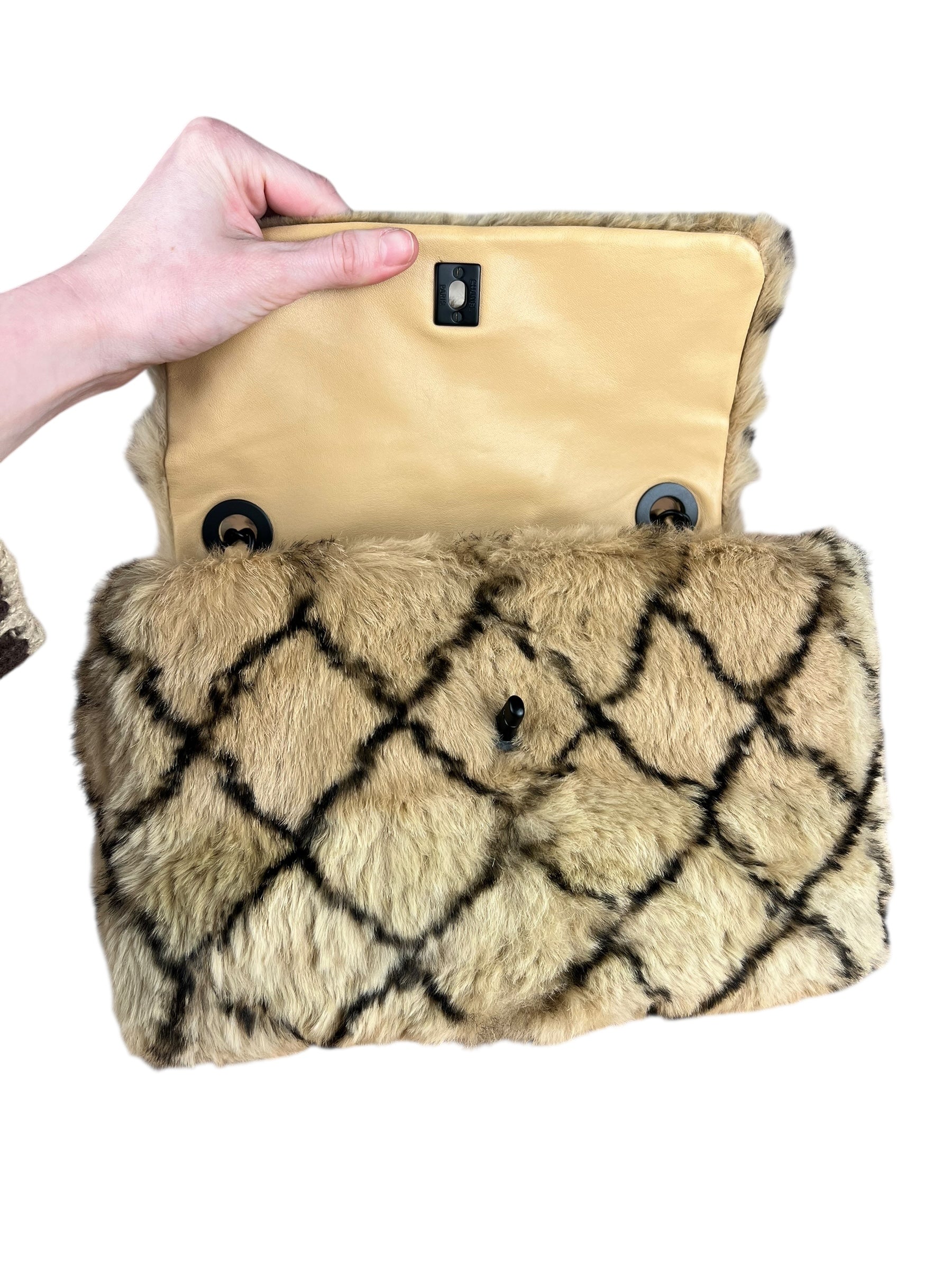 Chanel Matelasse Fur Coco Mark Chain Flap Bag '01