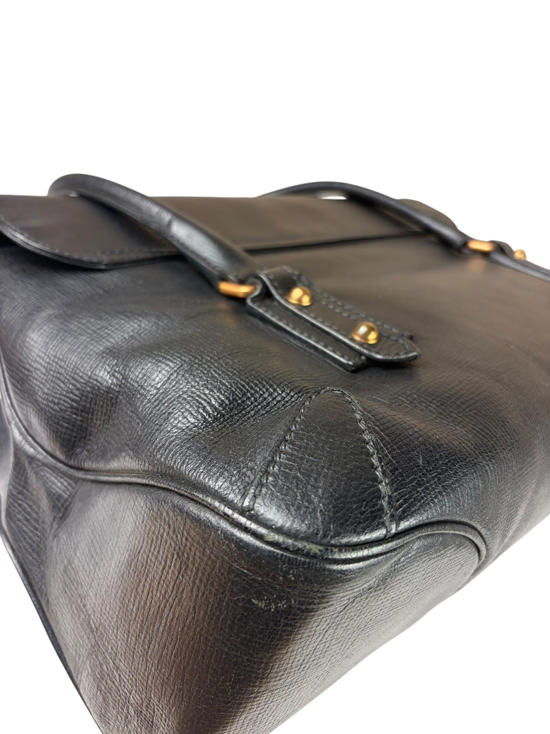 Gucci Vintage Black Horsebit Flap Bag