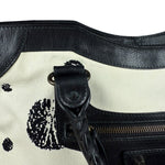 Balenciaga City Bag Canvas Leather Black Beige
