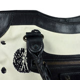 Balenciaga City Bag Canvas Leather Black Beige
