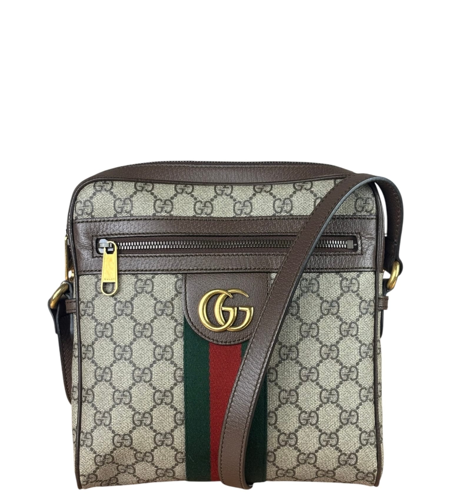 Gucci Beige/Brown GG Supreme Ophidia Messenger Bag