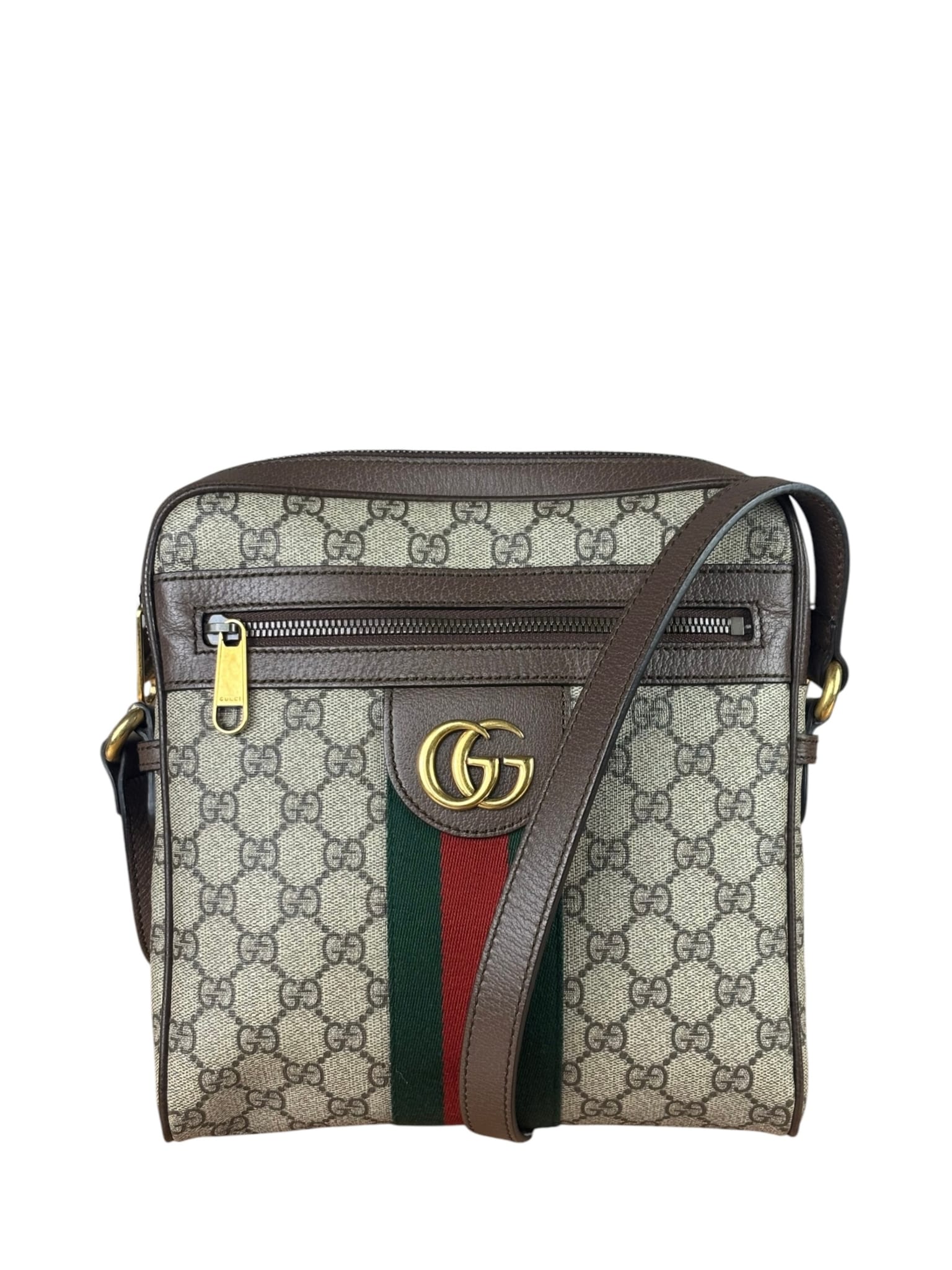 Gucci Beige/Brown GG Supreme Ophidia Messenger Bag