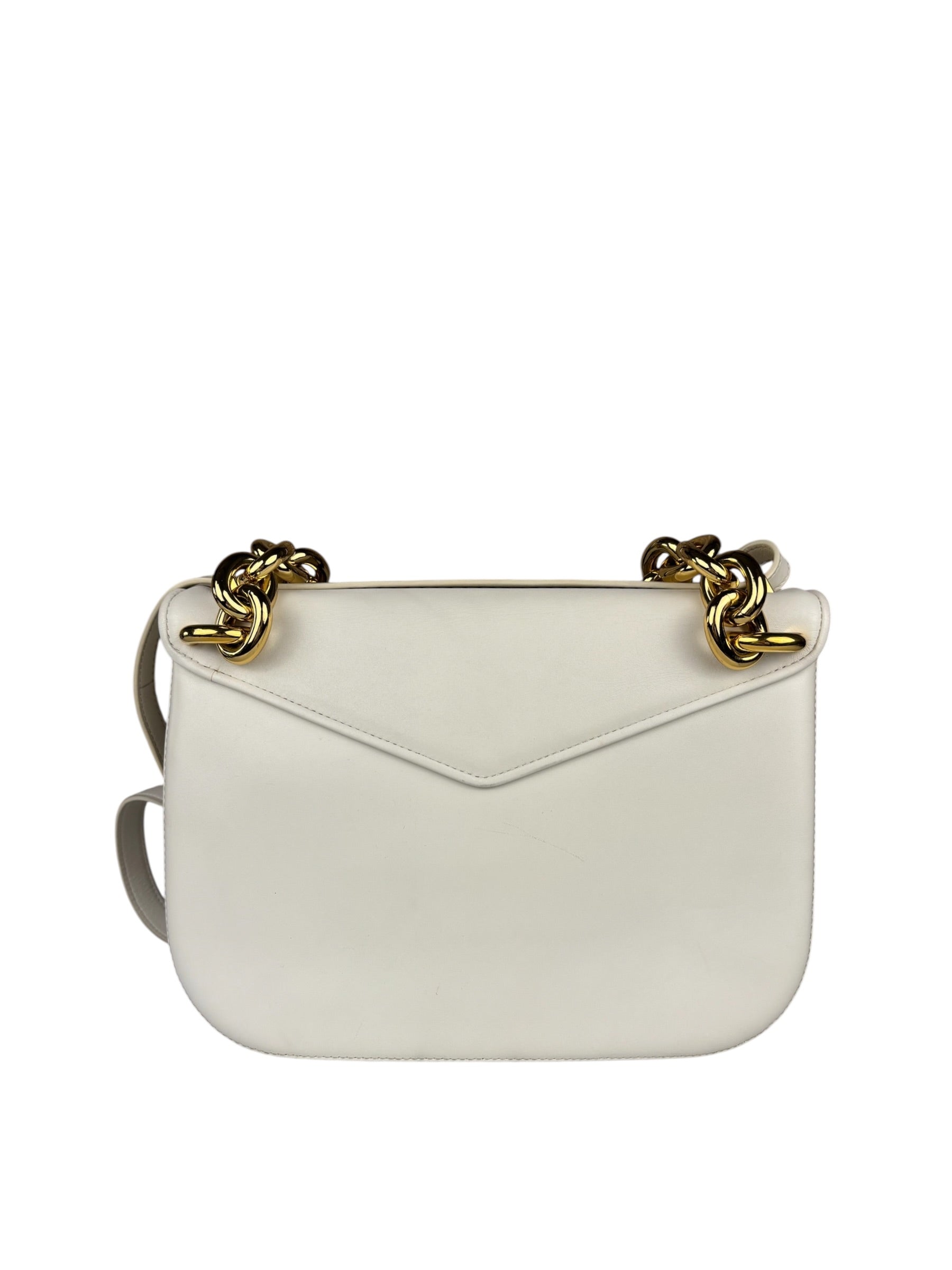 Bottega Veneta White Leather Mount Shoulder Bag