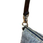 Christian Dior Vintage Denim Leather Trim  Saddle Pochette