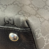 Gucci Black Leather Trim GG Canvas Abbey Zip Tote Bag