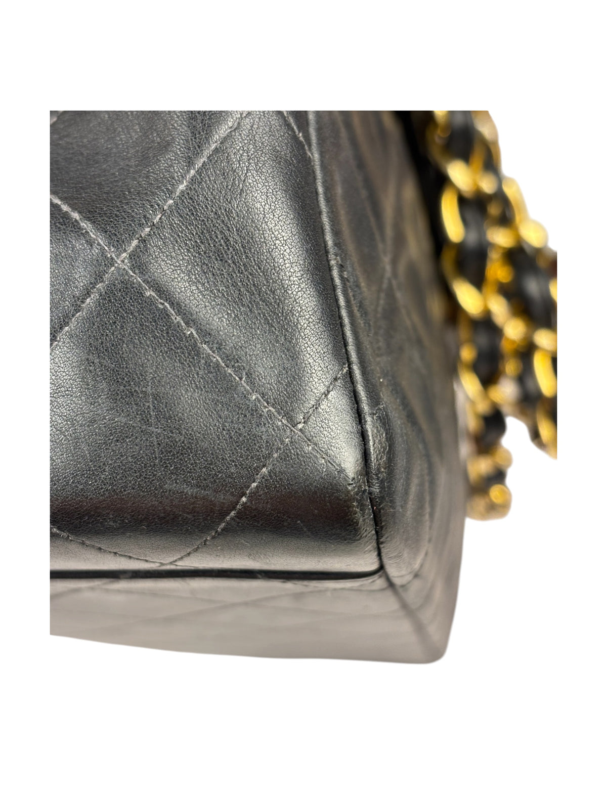 Chanel Black Quilted Leather Jumbo Flap Bag 1995