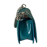 Chanel Teal Quilted Patent Leather Boy Flap Bag 2014