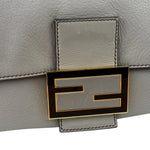 Fendi Grey Leather Flap Bag