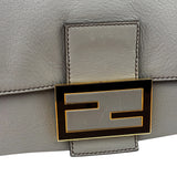 Fendi Grey Leather Flap Bag