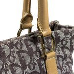 Christian Dior Brown Leather Trim Canvas Trotter Tote