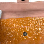 Chanel Orange Patent Leather Camellia Flap Pochette 2003