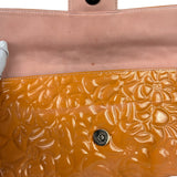 Chanel Orange Patent Leather Camellia Flap Pochette 2003