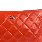 Chanel Orange Hue Quilted Patent Leather Clutch 2012