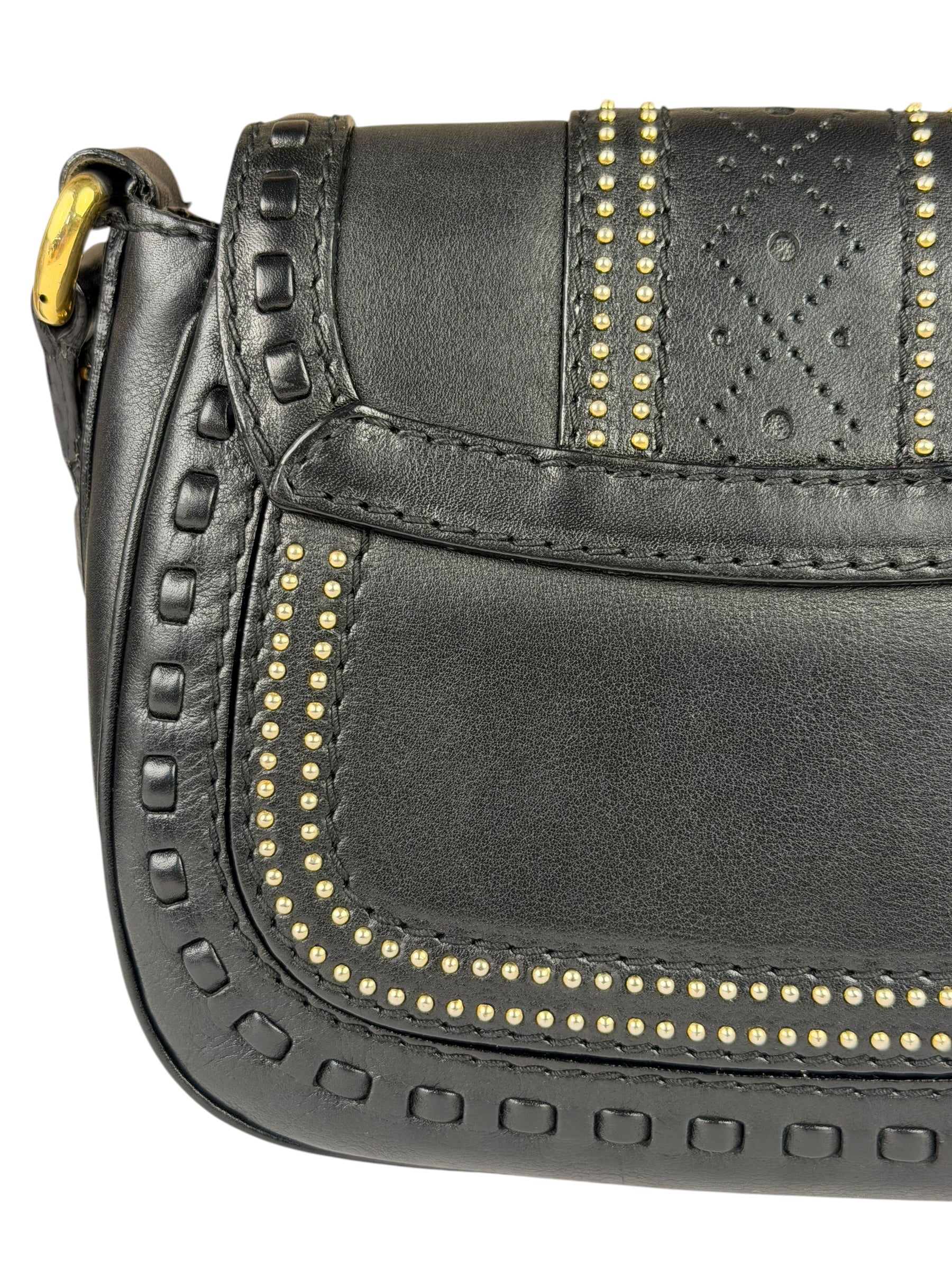 Gucci Black Leather Snaffle Bit Shoulder Bag