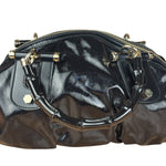 Gucci Black Patent Vintage Dialux Pop Bamboo 2Way Handbag