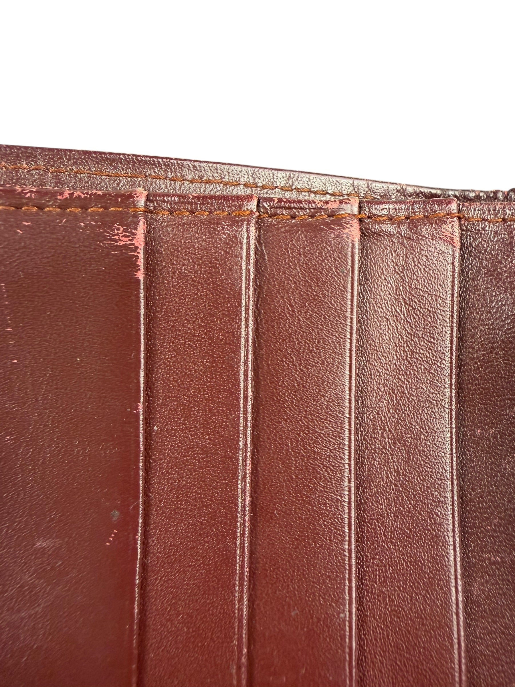 Cartier Vintage Bordeaux Burgundy Leather Bifold Wallet