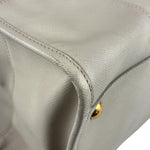 Prada Saffiano Lux Leather Grey 2Way Shopping Bag