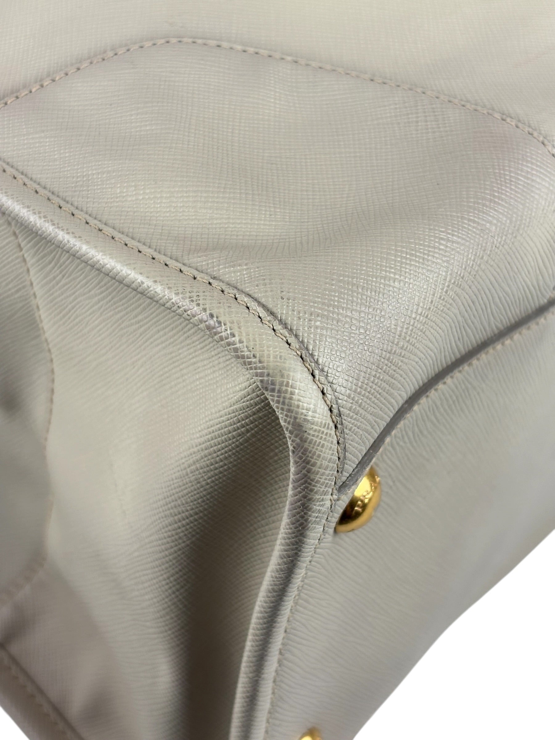 Prada Saffiano Lux Leather Grey 2Way Shopping Bag