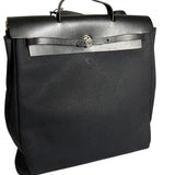 Hermes Black Toile Herbag 39 Handbag