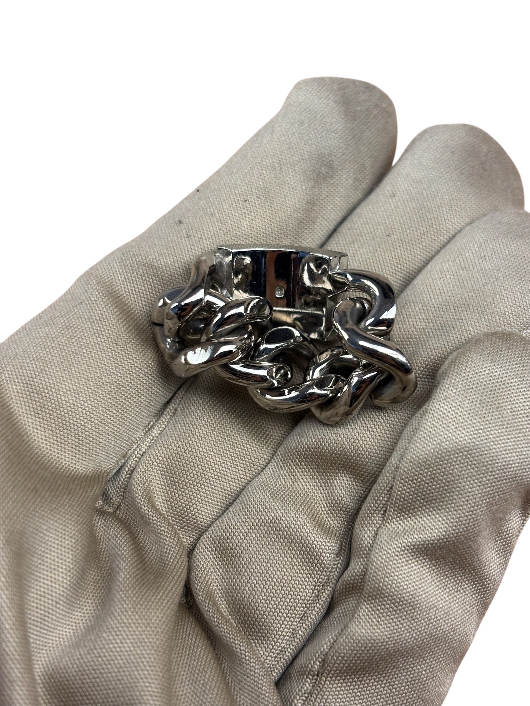 Yves Saint Laurent ID Plaque Chain Link Ring