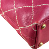 Chanel Vintage Pink Leather Wild Stitch Surpique Tote Bag
