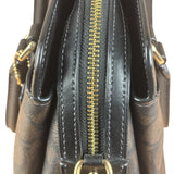 Coach Brown/Black Canvas Mini Darcie Carryall Two-Way Bag