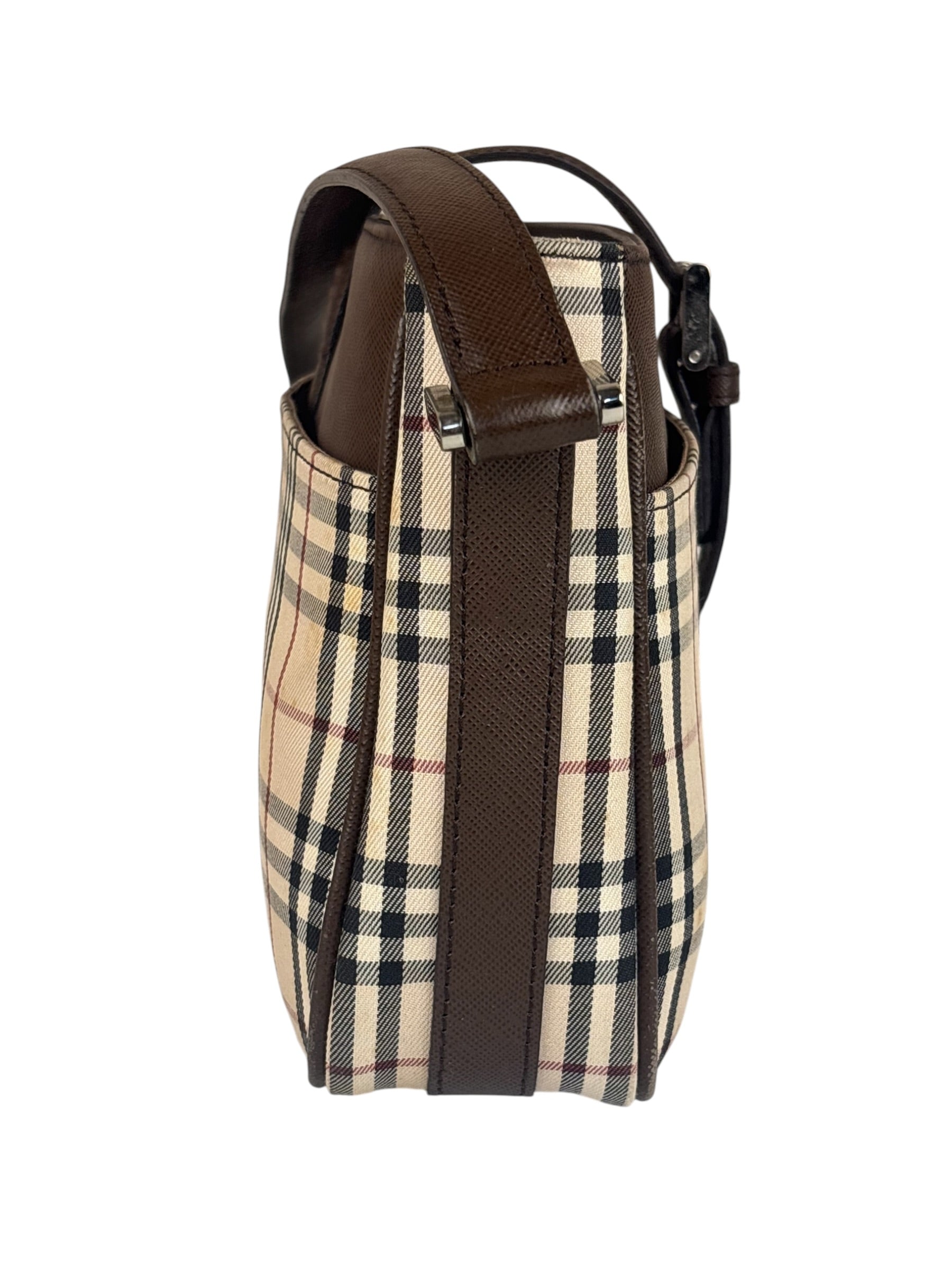 Burberry Brown Leather House Shoulder Bag